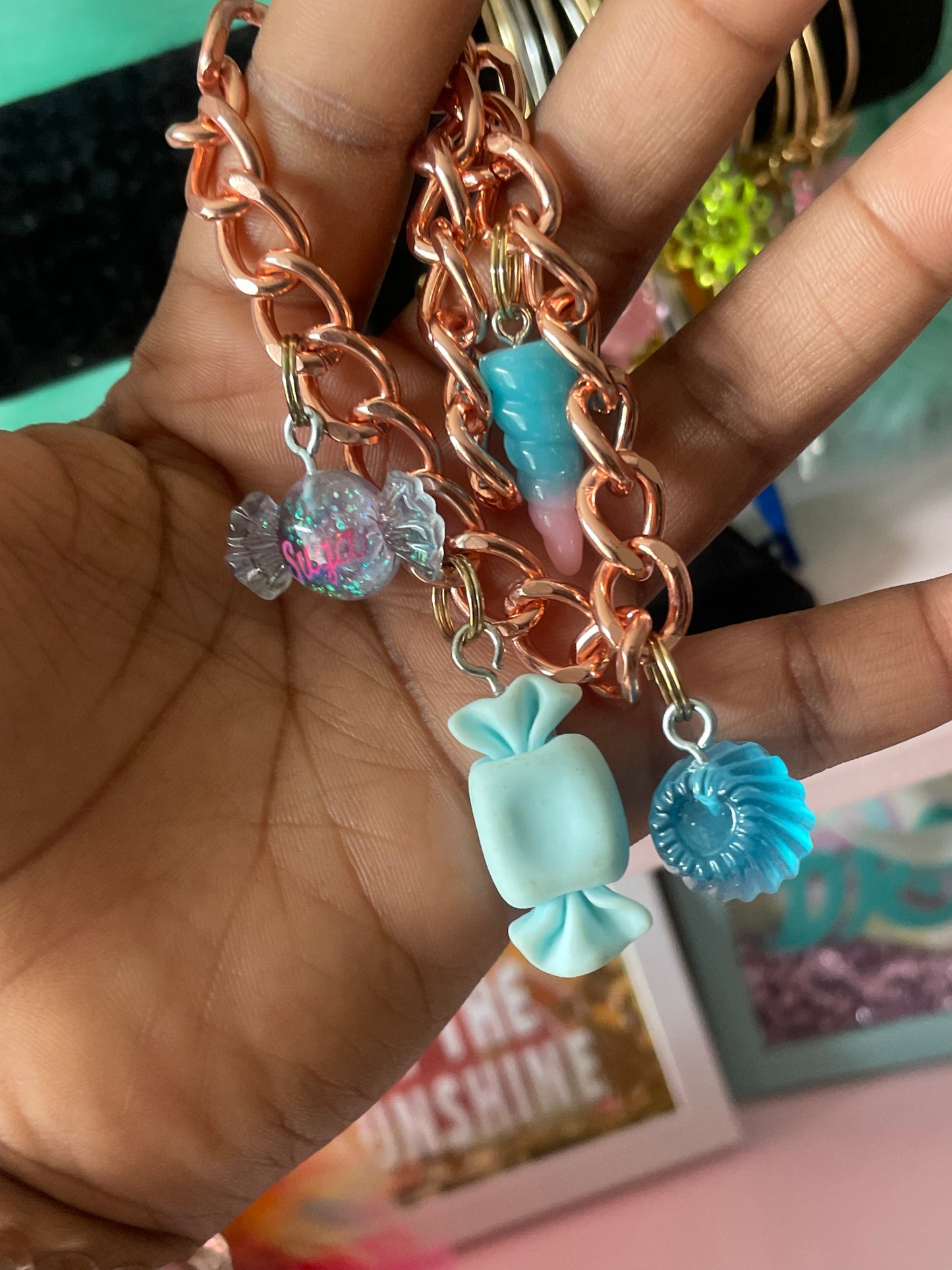 Baby Blue ( Cuban Link Bracelet )