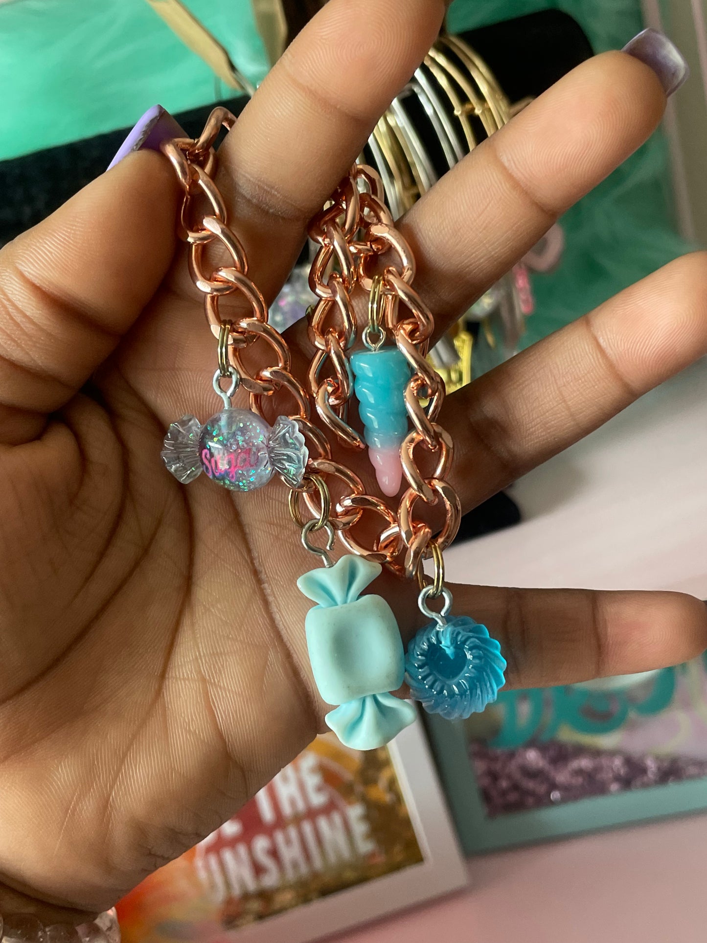 Baby Blue ( Cuban Link Bracelet )