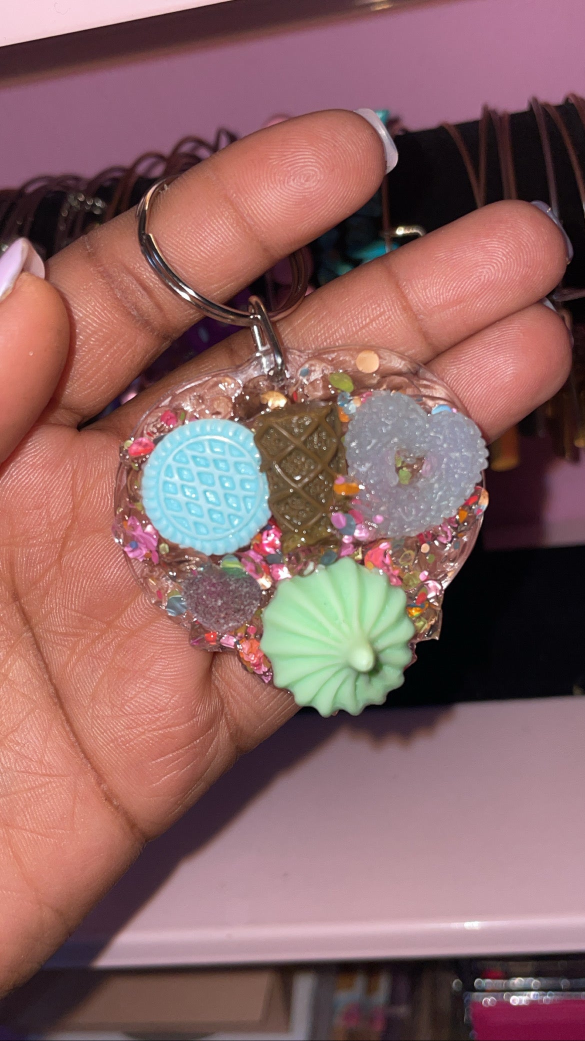 “ Blue Sunset “ I Heart Custom Keychain
