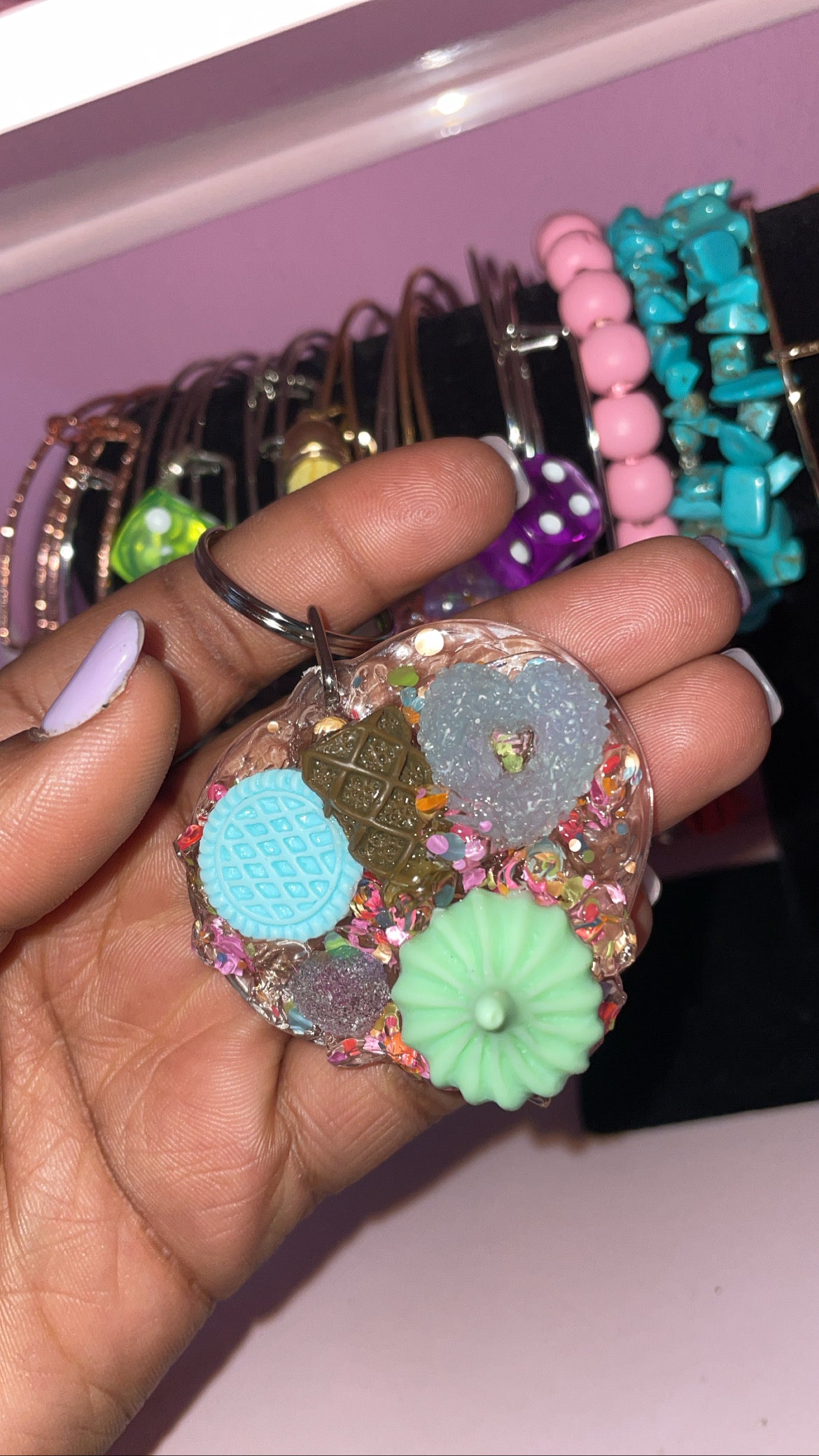 “ Blue Sunset “ I Heart Custom Keychain