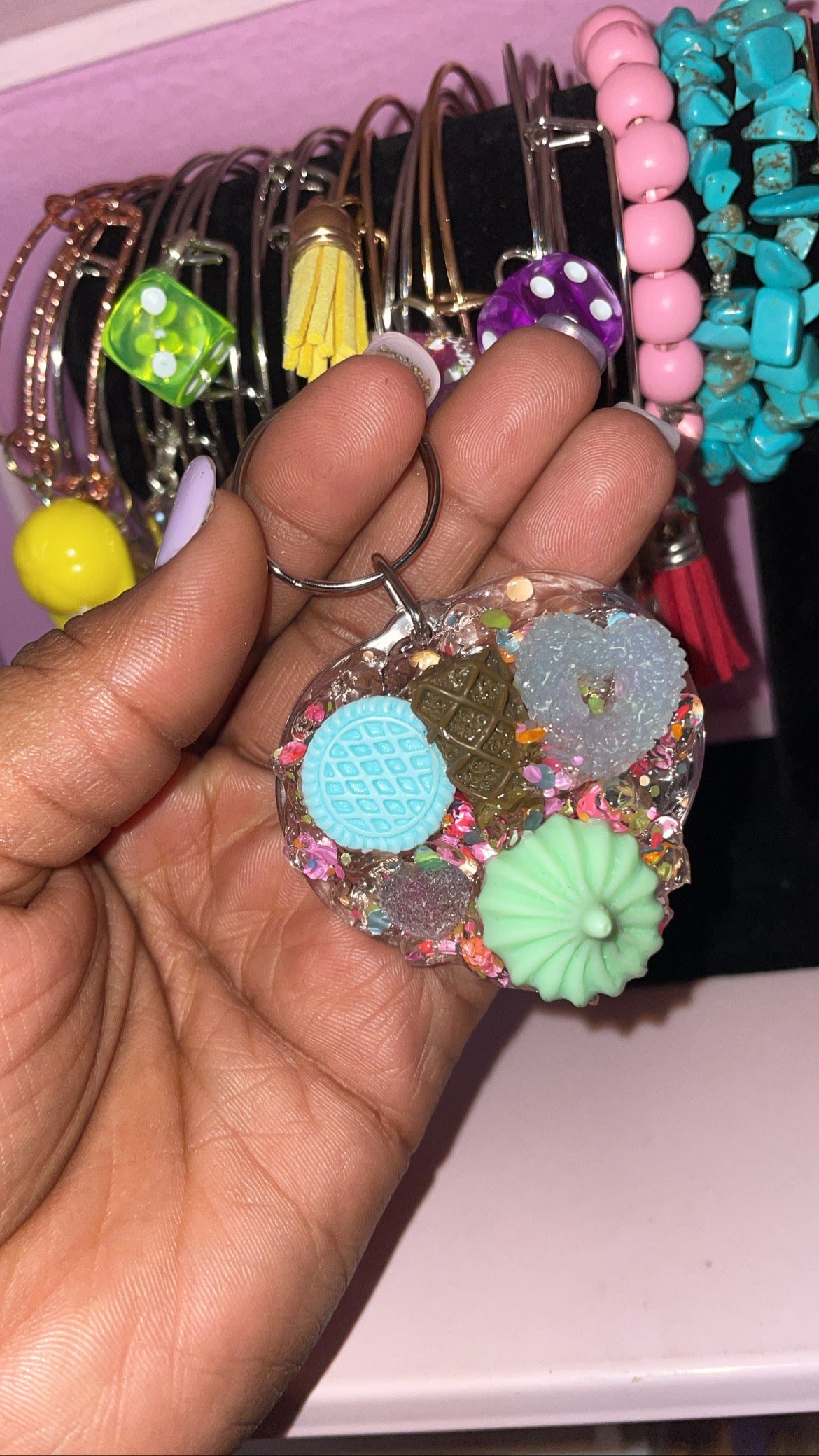 “ Blue Sunset “ I Heart Custom Keychain