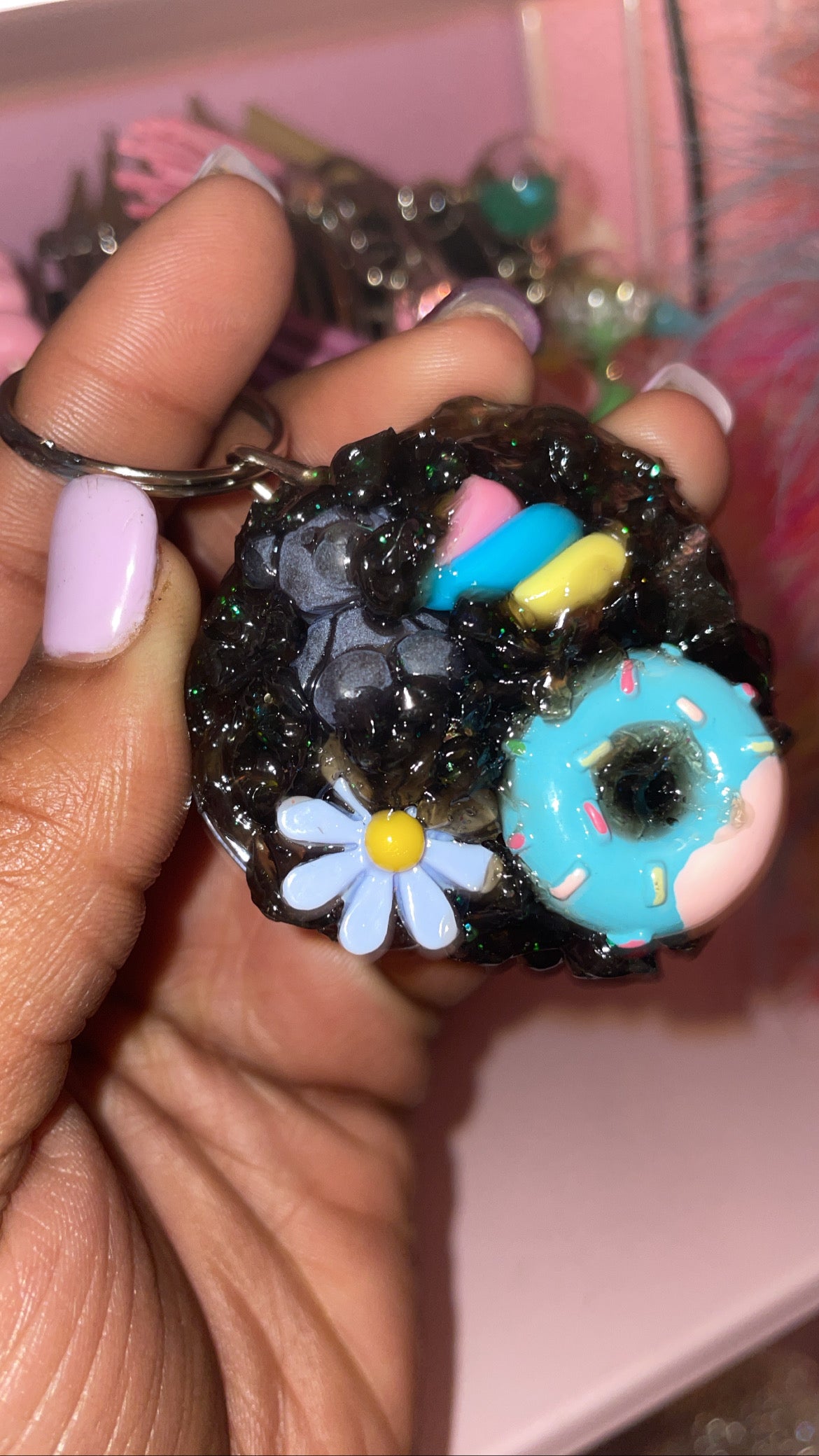 “ Blue Bear “ I Heart Custom Keychain
