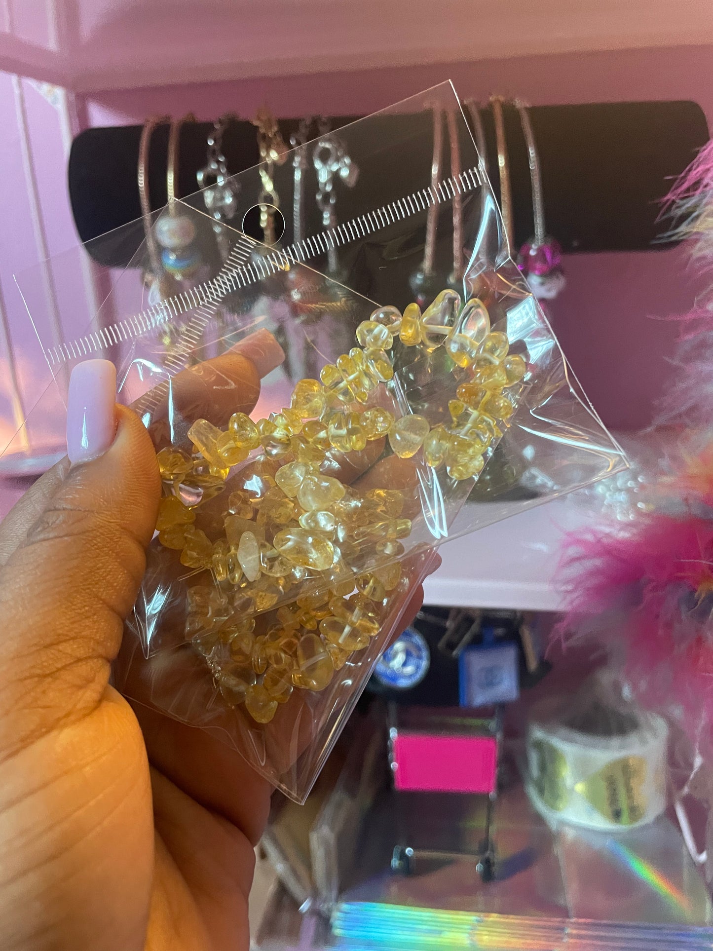Citrine ( Yellow ) Crystal Chipped Bracelet 1Pc
